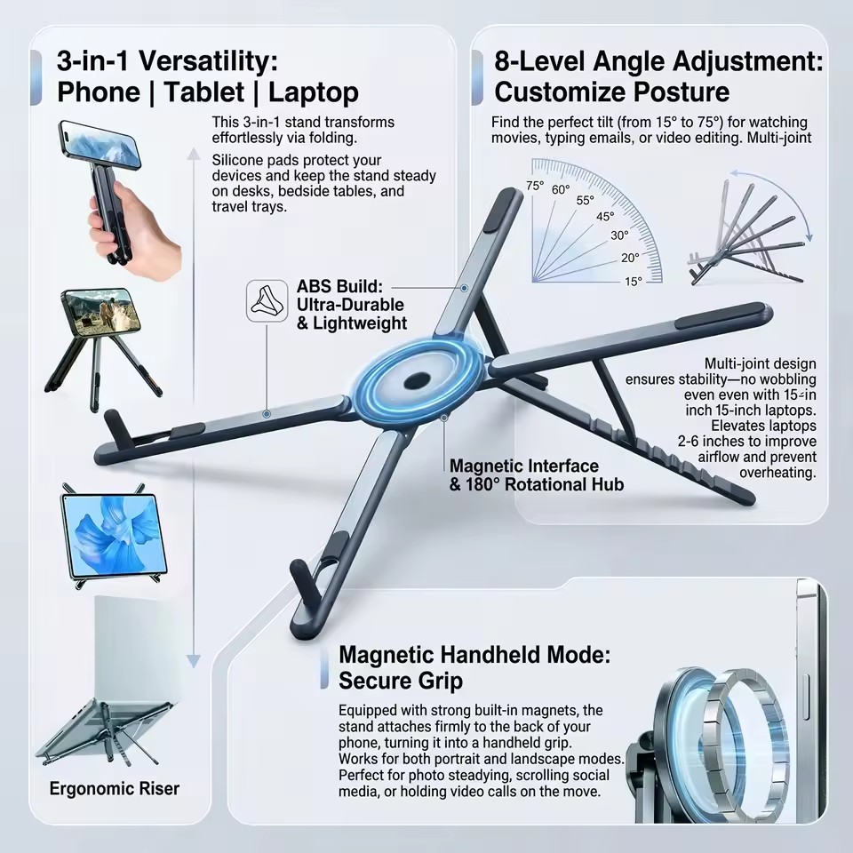 Tablet Ipad Accessories - Penyangga Ponsel Magnetik Portabel & Tongsis