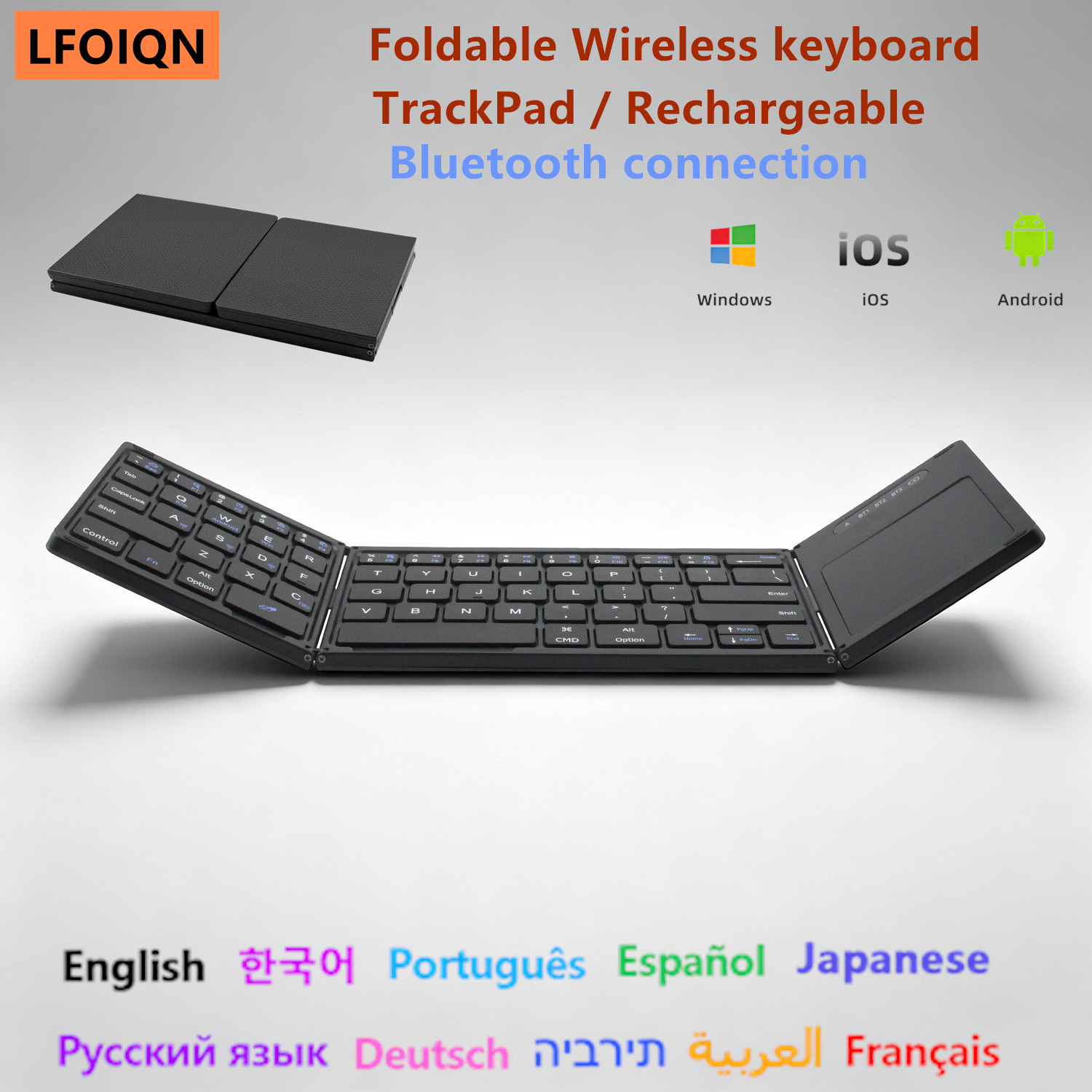 Tablet Keyboard Case - LFOIQN Keyboard Mini Nirkabel Bluetooth dengan