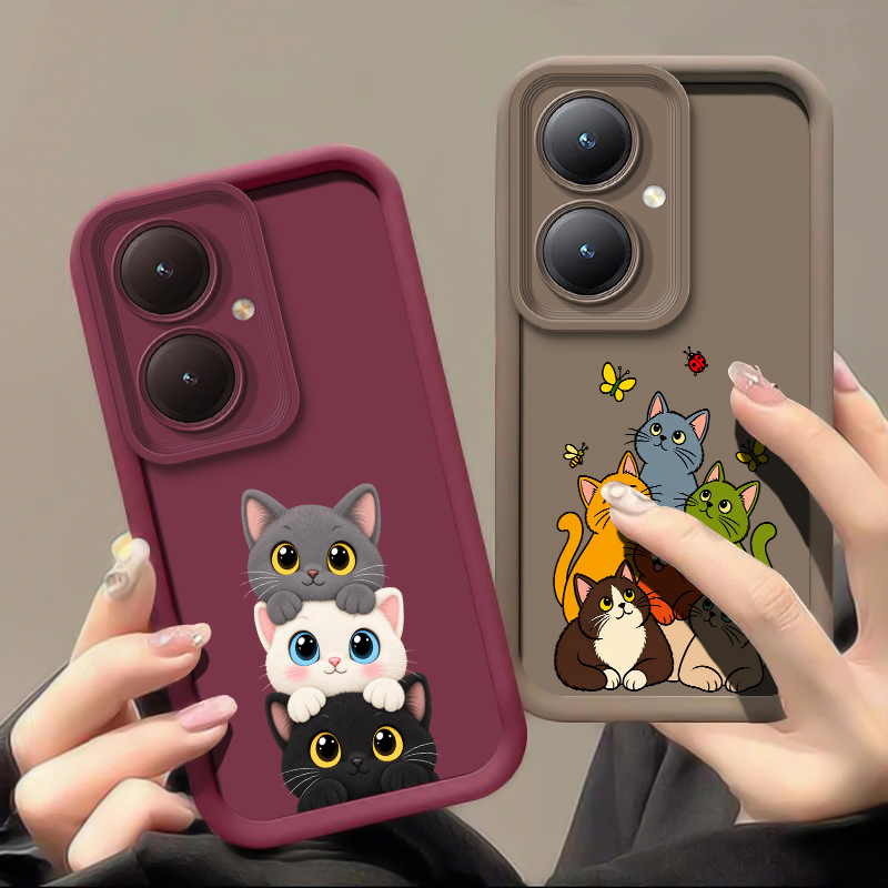 Vivo Y28 - Casing Telepon dengan Motif Kucing Lucu