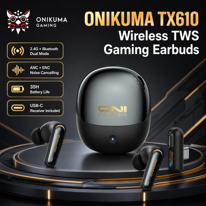 Wired Earphone Lightning - ONIKUMA TX610 Earbud Gaming Nirkabel Mode