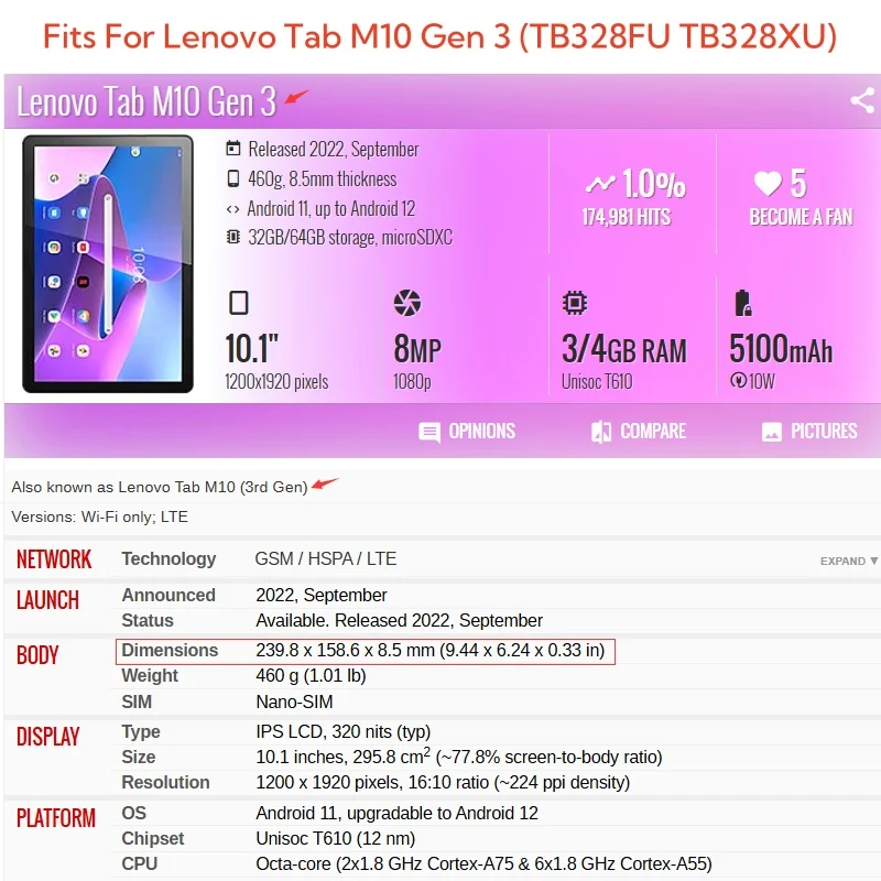 Capa untuk Lenovo Tab M10 3rd  - Tablet Accessories Case ulasan dan harga
