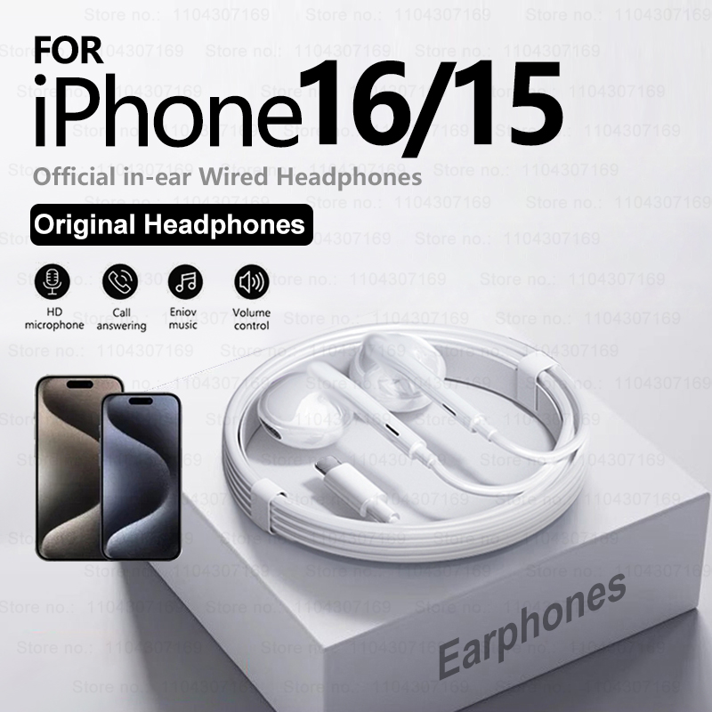 Headphone berkabel, untuk iPho - Wired Earphone Lightning ulasan dan harga